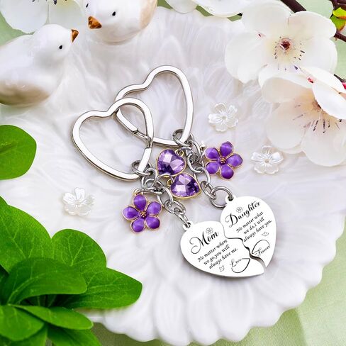 Matching Keychain Mom Gifts from Daughters Heart Keychain Gifts for Mom from Daughter Mother’s Day Birthday Gift for Moms Daughters Matching Keychains for Her in Kuwait