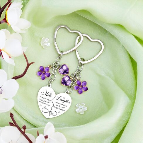 Matching Keychain Mom Gifts from Daughters Heart Keychain Gifts for Mom from Daughter Mother’s Day Birthday Gift for Moms Daughters Matching Keychains for Her in Kuwait
