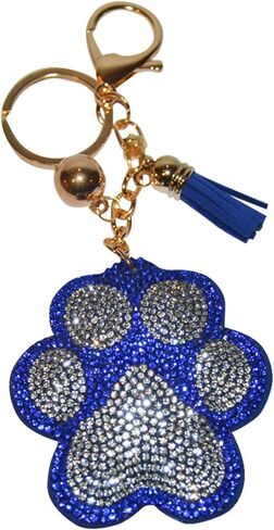 Popfizzy Bling Key Fob Keychain for Women Backpack Charm or Purse Accessory Key Ring Cool Key Chain Keyfob Keyholder Series 2 (Pawprint Blue) in Saudi Arabia