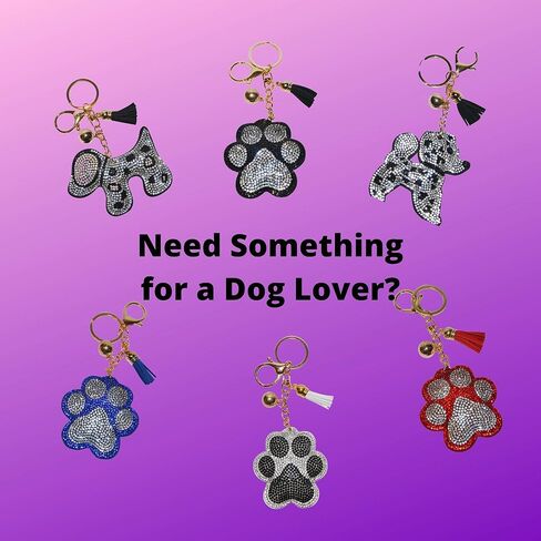 Popfizzy Bling Key Fob Keychain for Women Backpack Charm or Purse Accessory Key Ring Cool Key Chain Keyfob Keyholder Series 2 (Pawprint Blue) in Saudi Arabia