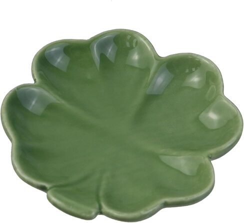 1PCS Jewelry Tray Ceramic Leaf Trinket Dish, Jewelry Bowl for Necklaces, Rings, Keys, Green in Saudi Arabia