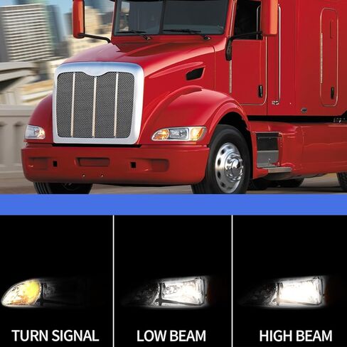 Headlight Assembly Fit For 2005-2015 Peterbilt 325 330 335 337 340 348 382 384 386 387, W/o Bulbs Driver and Passenger Side headlamp in Kuwait