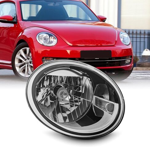 AKKON - Fits 2012-2019 Volkswagen VW Beetle [Halogen Type] Chrome Headlight Headlamp Passenger Right Side Replacement in Saudi Arabia