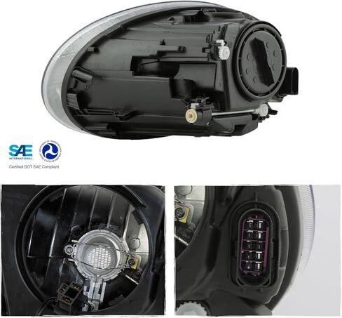 AKKON - Fits 2012-2019 Volkswagen VW Beetle [Halogen Type] Chrome Headlight Headlamp Passenger Right Side Replacement in Saudi Arabia