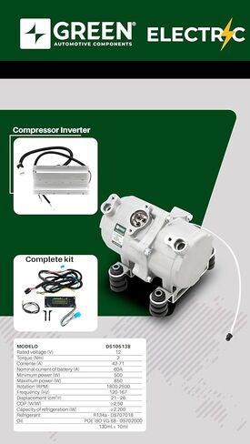ELECTRIC AUTOMOTIVE AC AIR CONDITIONING COMPRESSOR UNIVERSAL APLICATION FITS CAR, HD-TRUCK & VANS - 12V in Kuwait