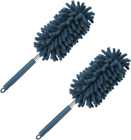 2PCS Car Interior Duster with Extension Pole – Washable Microfiber Dusters Detailing Brushes with Bendable Head, Long Handle Cleaning Duster Tool for Car Dash, Vents, Window, Furniture, Office (Pink) in Kuwait