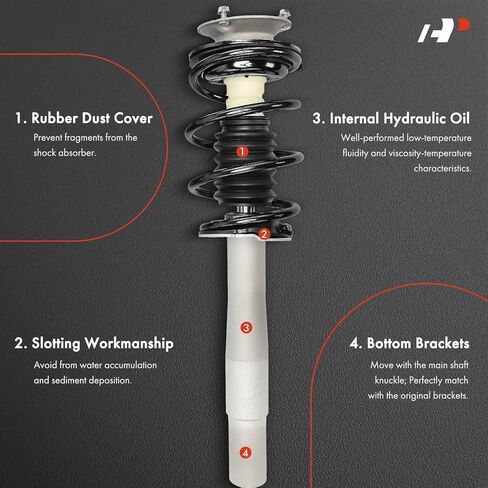 A-Premium Front Complete Struts Compatible with BMW 525i 2004-2007, 530i 2004-2007, 545i 2004-2005, 550i 2006-2010 - 2x Replacement Suspension Shock Absorber with Coil Spring Assembly in Saudi Arabia