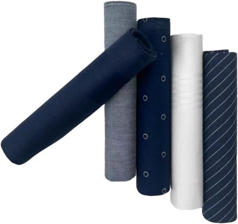 5 حزمة منديل رجالي قطن فاخر حار فضة هدية مجموعة صناديق ، خمر 40x40 سنتيمتر يتوهم تصميم جيب مربع هانكي هدية حزمة in Kuwait