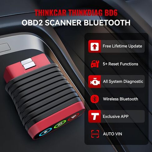 THINKCAR THINKDIAG BD6 OBD2 Scanner Bluetooth,Wireless All System Code Reader Diagnostic Tool for iOS & Android,5+ Hot Reset Bluetooth OBD2 Scanner for Car Check Engine Light, Lifetime Free Update in Kuwait