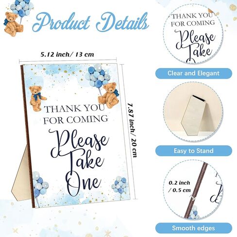 50 Set Baby Shower Favors for Guest 1 Thank You for Coming Sign 50 Heart Shaped Ballpoint Pens 50 Thank You Cards with Twine Baby Shower Gender Reveal Party Return Gifts(Blue,Boy) in Saudi Arabia