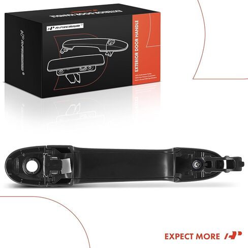 مقبض باب خارجي من جانب السائق الأمامي الأيسر A-Premium مع فتحة مفتاح متوافق مع Nissan Versa 2012-2019، Juke 2011-2017، Cube 2009-2014، Versa Note 2014-2019، بدون دخول سلبي، أسود مُجهز in Saudi Arabia