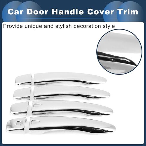 Smart Car Door Handle Cover Trim,Side Door Handle Cover for Nissan Rogue 2014-2020 ABS Silver Tone,1 Set in Saudi Arabia