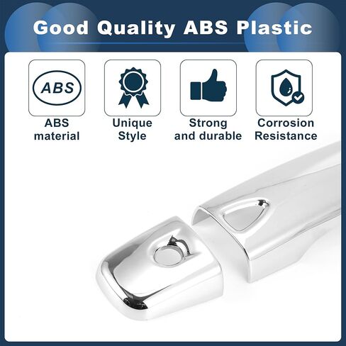 Smart Car Door Handle Cover Trim,Side Door Handle Cover for Nissan Rogue 2014-2020 ABS Silver Tone,1 Set in Saudi Arabia