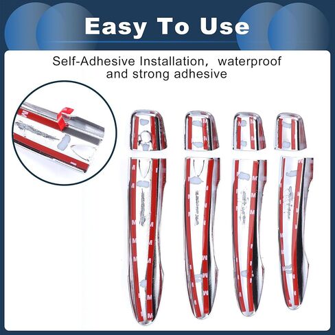 Smart Car Door Handle Cover Trim,Side Door Handle Cover for Nissan Rogue 2014-2020 ABS Silver Tone,1 Set in Saudi Arabia