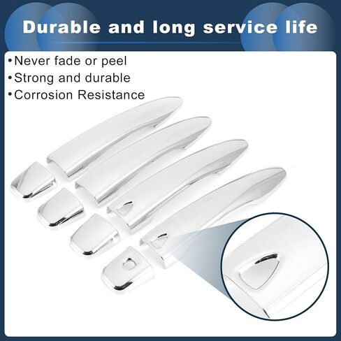 Smart Car Door Handle Cover Trim,Side Door Handle Cover for Nissan Rogue 2014-2020 ABS Silver Tone,1 Set in Saudi Arabia