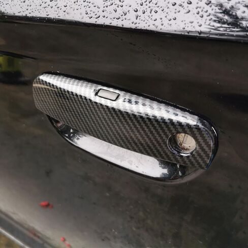 Korlot Carbon Fiber Style Door Handles Trim Cover Sticker Decals for Dodge Challenger 2015-2023 in Saudi Arabia