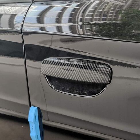 Korlot Carbon Fiber Style Door Handles Trim Cover Sticker Decals for Dodge Challenger 2015-2023 in Saudi Arabia