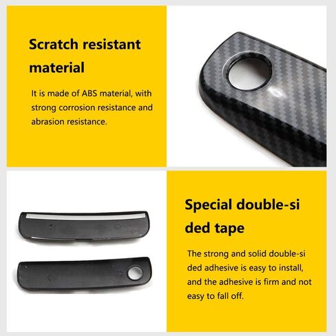 Korlot Carbon Fiber Style Door Handles Trim Cover Sticker Decals for Dodge Challenger 2015-2023 in Saudi Arabia