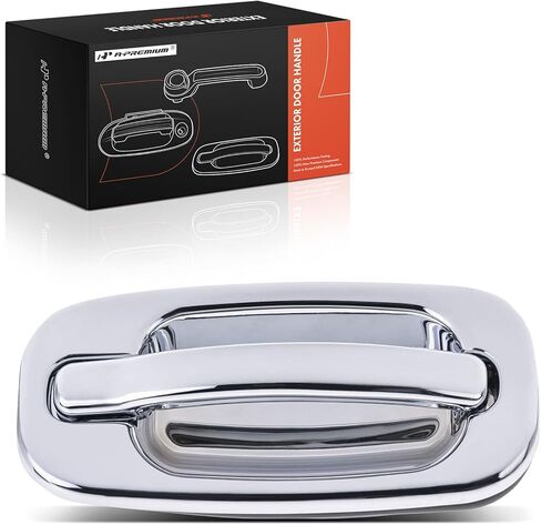 A-Premium Front Right Passenger Exterior Door Handle - Compatible with 1999-2006 Chevy Silverado 1500 HD Classic 2500 3500, Tahoe, Suburban & GMC Sierra, Yukon, Chrome, Without Keyhole in Saudi Arabia