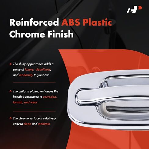A-Premium Front Right Passenger Exterior Door Handle - Compatible with 1999-2006 Chevy Silverado 1500 HD Classic 2500 3500, Tahoe, Suburban & GMC Sierra, Yukon, Chrome, Without Keyhole in Saudi Arabia