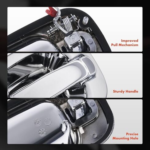 A-Premium Front Right Passenger Exterior Door Handle - Compatible with 1999-2006 Chevy Silverado 1500 HD Classic 2500 3500, Tahoe, Suburban & GMC Sierra, Yukon, Chrome, Without Keyhole in Saudi Arabia