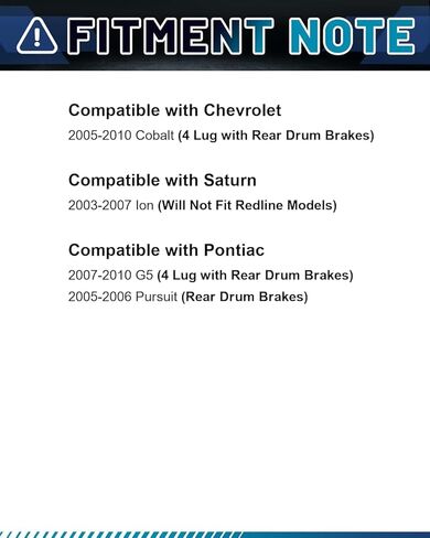 طقم دواسات الفرامل الأمامية والدوارات المتوافقة مع 2005-2010 Chevy Cobalt، 2003-2007 Saturn Ion، 2007-2009 Pontiac G5 | 256 ملم (10.1 بوصة) | 55083 وD956-7855 | طقم فرامل بديلة للسيارات الأمامية in Saudi Arabia