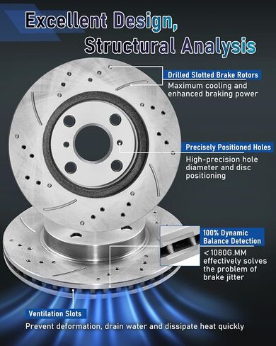 طقم دواسات الفرامل الأمامية والدوارات المتوافقة مع 2005-2010 Chevy Cobalt، 2003-2007 Saturn Ion، 2007-2009 Pontiac G5 | 256 ملم (10.1 بوصة) | 55083 وD956-7855 | طقم فرامل بديلة للسيارات الأمامية in Saudi Arabia