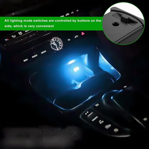 2 قطعة USB نوع C LED ضوء محيطي، 8 ألوان RGB مصباح جو داخلي مع سطوع قابل للتعديل، ضوء ليلي LED قابل للحمل طقم إضاءة محيطة محمول لشاحنة سيارة الدفع الرباعي in Kuwait