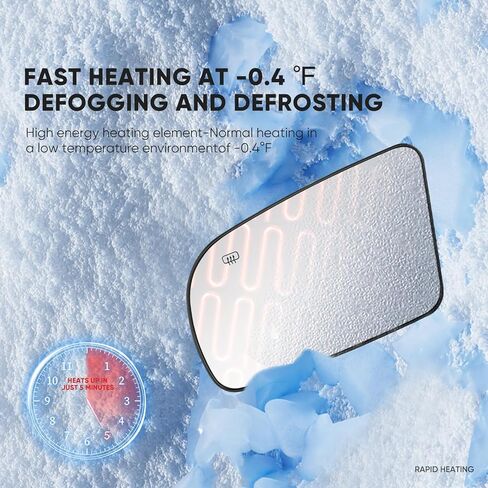 Compatible with Nissan Altima Coupe Driver Side Mirror, 2008 2009 2010 2011 2012 2013, Left Side Mirrors Replacement Glass with Backing Plate, Power Heated, Not for Nissan Altima in Kuwait