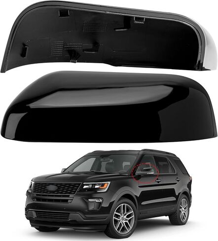 Driver Side Mirror Cover Replacement for Ford Explorer 2016 2017 2018 2019 - Left Side Mirror Covers, Rear View Mirror Cap Accessories Black in Saudi Arabia