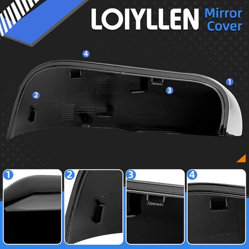 Driver Side Mirror Cover Replacement for Ford Explorer 2016 2017 2018 2019 - Left Side Mirror Covers, Rear View Mirror Cap Accessories Black in Saudi Arabia