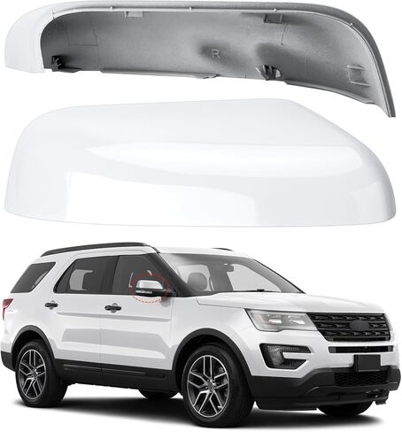 Driver Side Mirror Cover Replacement for Ford Explorer 2016 2017 2018 2019 - Left Side Mirror Covers, Rear View Mirror Cap Accessories Black in Saudi Arabia
