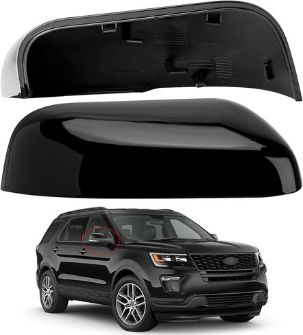 Driver Side Mirror Cover Replacement for Ford Explorer 2016 2017 2018 2019 - Left Side Mirror Covers, Rear View Mirror Cap Accessories Black in Saudi Arabia