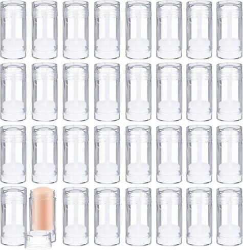 30 Pcs Empty Deodorant Containers Twist Filling Stick up Plastic Deodorant Container Refillable Deodorant Bottles Bottomfill Round Lip Balm Tubes for DIY Lipstick Crayon(30ml,Clear) in Saudi Arabia