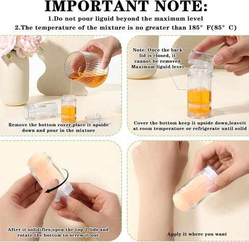 30 Pcs Empty Deodorant Containers Twist Filling Stick up Plastic Deodorant Container Refillable Deodorant Bottles Bottomfill Round Lip Balm Tubes for DIY Lipstick Crayon(30ml,Clear) in Saudi Arabia