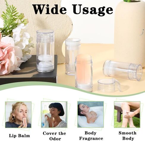 30 Pcs Empty Deodorant Containers Twist Filling Stick up Plastic Deodorant Container Refillable Deodorant Bottles Bottomfill Round Lip Balm Tubes for DIY Lipstick Crayon(30ml,Clear) in Saudi Arabia