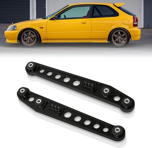 AJP Distributors JDM Suspension Rear Lower Aluminum Control Arms Kit Black LCA Solid Polyurethane Bushing Set Compatible/Replacement For Civic EK EM LX DX EX SI 1996 1997 1998 1999 2000 96 97 98 99 00 in Kuwait