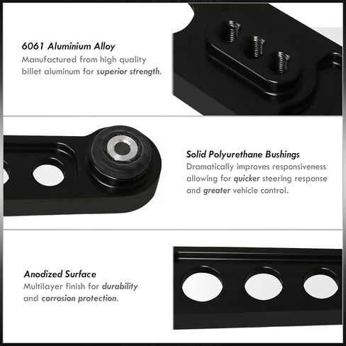 AJP Distributors JDM Suspension Rear Lower Aluminum Control Arms Kit Black LCA Solid Polyurethane Bushing Set Compatible/Replacement For Civic EK EM LX DX EX SI 1996 1997 1998 1999 2000 96 97 98 99 00 in Kuwait