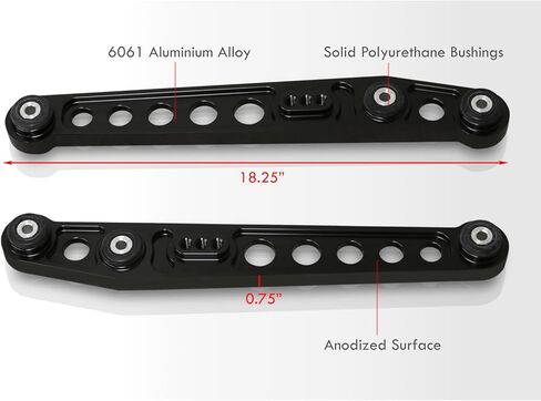 AJP Distributors JDM Suspension Rear Lower Aluminum Control Arms Kit Black LCA Solid Polyurethane Bushing Set Compatible/Replacement For Civic EK EM LX DX EX SI 1996 1997 1998 1999 2000 96 97 98 99 00 in Kuwait