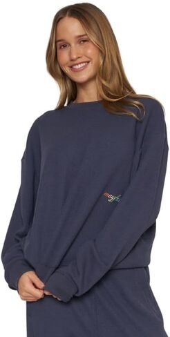 مجموعة مايفير – العالم يحتاج إلى المزيد من التعاطف وافل كلاسيك Crewneck – أزرق داكن in Kuwait