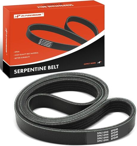 A-Premium 43.07 Inch Engine Serpentine Drive Belt Compatible with Volvo XC60 2015-2016, S60 2012-2016, XC70 2016, V60 2015-2016, S60 Cross Country 2016, V60 Cross Country 2015-2016, 2.5L in Saudi Arabia