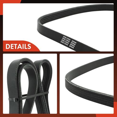 A-Premium 43.07 Inch Engine Serpentine Drive Belt Compatible with Volvo XC60 2015-2016, S60 2012-2016, XC70 2016, V60 2015-2016, S60 Cross Country 2016, V60 Cross Country 2015-2016, 2.5L in Saudi Arabia
