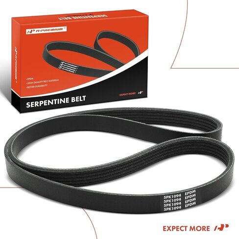 A-Premium 43.07 Inch Engine Serpentine Drive Belt Compatible with Volvo XC60 2015-2016, S60 2012-2016, XC70 2016, V60 2015-2016, S60 Cross Country 2016, V60 Cross Country 2015-2016, 2.5L in Saudi Arabia