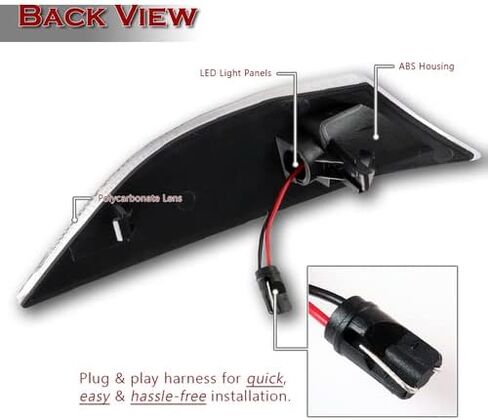 Pair Clear Lens White LED Turn Signal Side Marker Light Compatible with 2012-2016 Porsche 911 Carrera & Compatible with 2013-2016 Porsche 981 Boxster & Compatible with 2014-2016 Porsche 981 Cayman in Kuwait