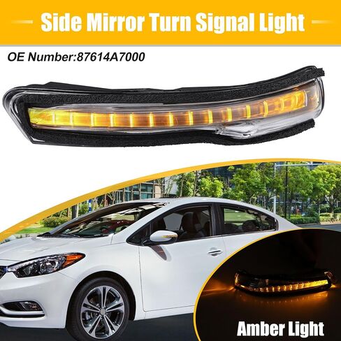 uxcell Car LED No.87614A7000 Left Side Rear View Mirror Turn Signal Amber Light Indicator for Kia Forte Forte5 EX LX S 2014-2018 in Saudi Arabia