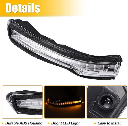uxcell Car LED No.87614A7000 Left Side Rear View Mirror Turn Signal Amber Light Indicator for Kia Forte Forte5 EX LX S 2014-2018 in Saudi Arabia