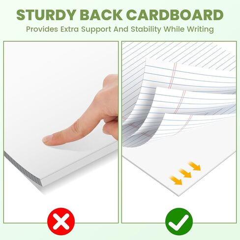 6 Pack Legal Pads 8.5" x 11", Wide Ruled Writing Notepads, 50 Sheets/Pad, Perforated Pages, 300 Sheets Lined Paper for School Office Supplies in Saudi Arabia