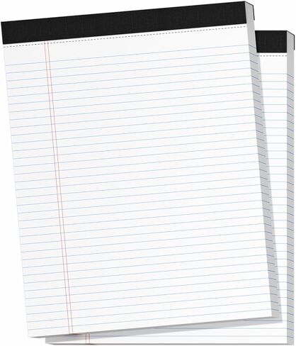 6 عبوات من الوسائد القانونية مقاس 8.5 بوصة × 11 بوصة، دفاتر كتابة مسطرة عريضة، 50 ورقة/وسادة، صفحات مثقوبة، 300 ورقة مبطنة للوازم المكتبية المدرسية in Kuwait