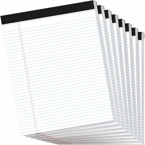6 Pack Legal Pads 8.5" x 11", Wide Ruled Writing Notepads, 50 Sheets/Pad, Perforated Pages, 300 Sheets Lined Paper for School Office Supplies in Saudi Arabia