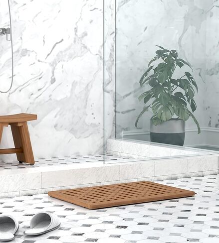 The Original Luxury Yacht Deck Inspired Teak Bath and Shower Mat in Kuwait